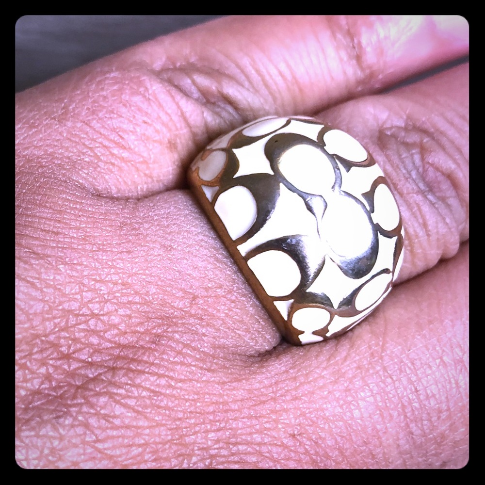 EUC Coach Logo Dome Cocktail Ring
